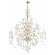 Traditional Crystal 25 Light 45" Chandelier in Polished Brass