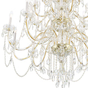 Traditional Crystal 25 Light 45" Chandelier in Polished Brass