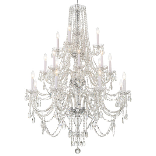 Traditional Crystal 20 Light 38" Chandelier in Polished Chrome