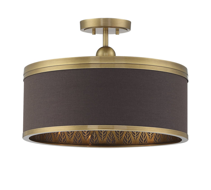 Splendour 4-Light Semi-Flush Mount in Aged Antique Brass