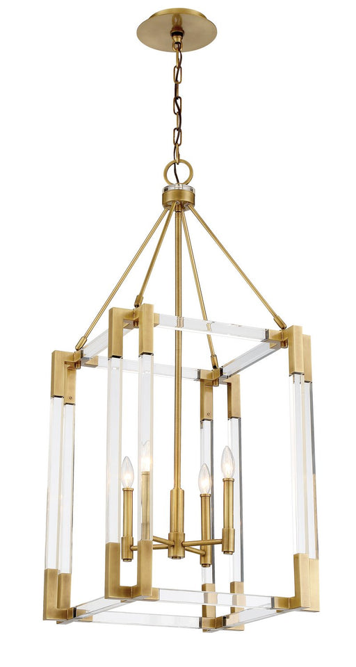 Prima Vista 4-Light Lantern Pendant in Aged Antique Brass