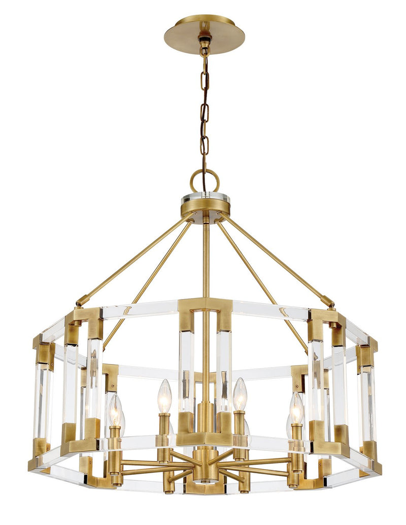 Prima Vista 8-Light Chandelier in Aged Antique Brass