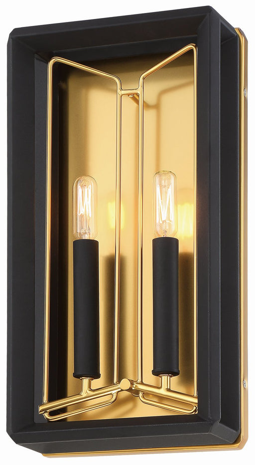 Sable Point 2-Light Wall Sconce in Sand Black with Honey Gold