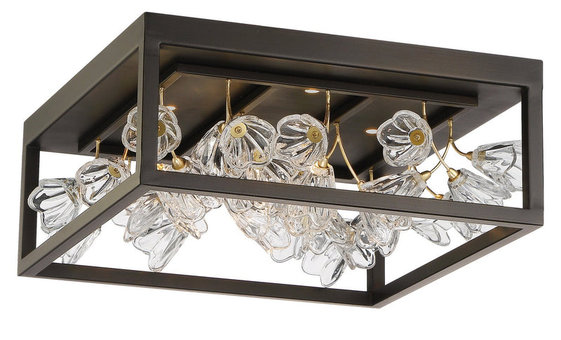 Maison des Fleurs 4-Light Flush Mount in Regal Bronze with Empire Gold Leaf
