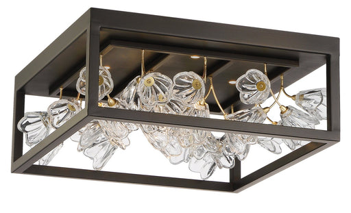 Maison des Fleurs 4-Light Flush Mount in Regal Bronze with Empire Gold Leaf