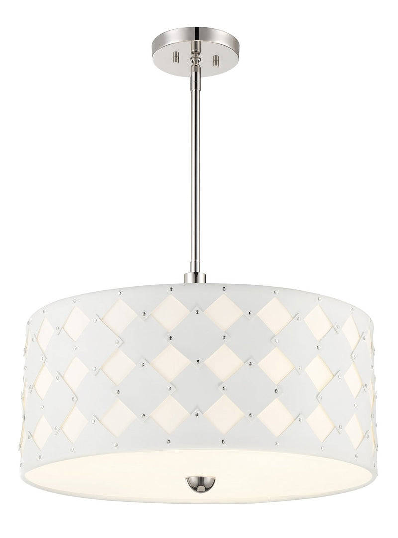 Patchwork Large 3-Light Pendant in Polished Nickel
