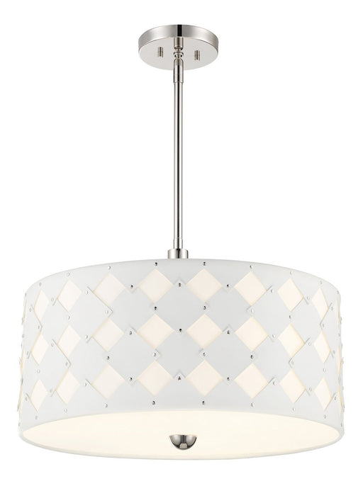 Patchwork Large 3-Light Pendant in Polished Nickel