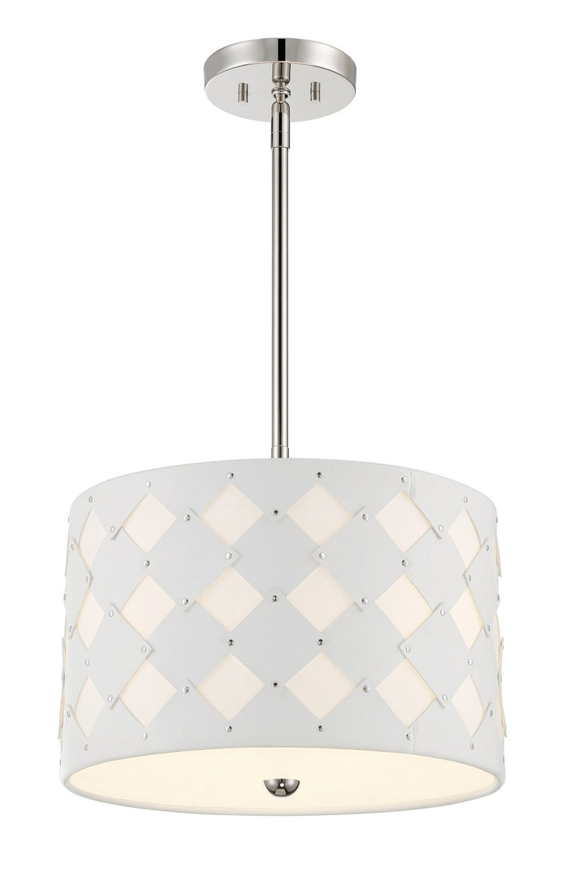 Patchwork Small 3-Light Pendant in Polished Nickel