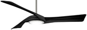 Curl 60" LED Ceiling Fan in Brushed Nickel with Coal Blades
