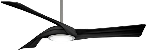 Curl 60" LED Ceiling Fan in Brushed Nickel with Coal Blades