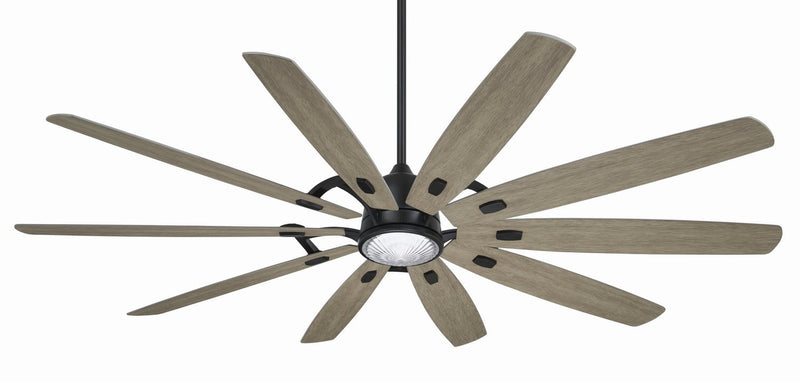Barn H20 84" Outdoor LED Ceiling Fan in Coal / Seashore Grey