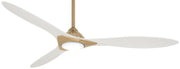Sleek 60" LED Ceiling Fan in Soft Brass / Flat White
