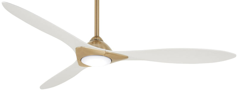 Sleek 60" LED Ceiling Fan in Soft Brass / Flat White