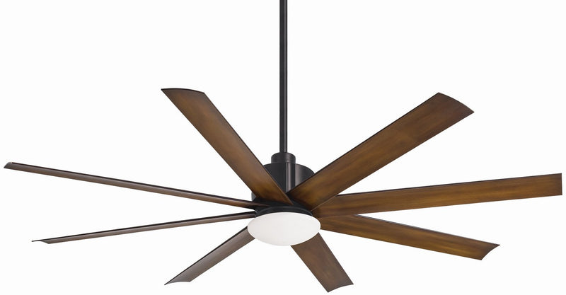 Slipstream 65" Outdoor LED Ceiling Fan in Coal / Distressed Koa