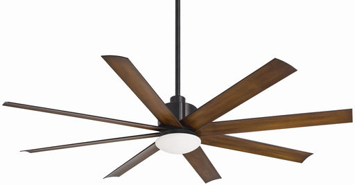 Slipstream 65" Outdoor LED Ceiling Fan in Coal / Distressed Koa