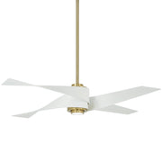 Artemis IV 64" LED Ceiling Fan in Soft Brass with Flat White Blades