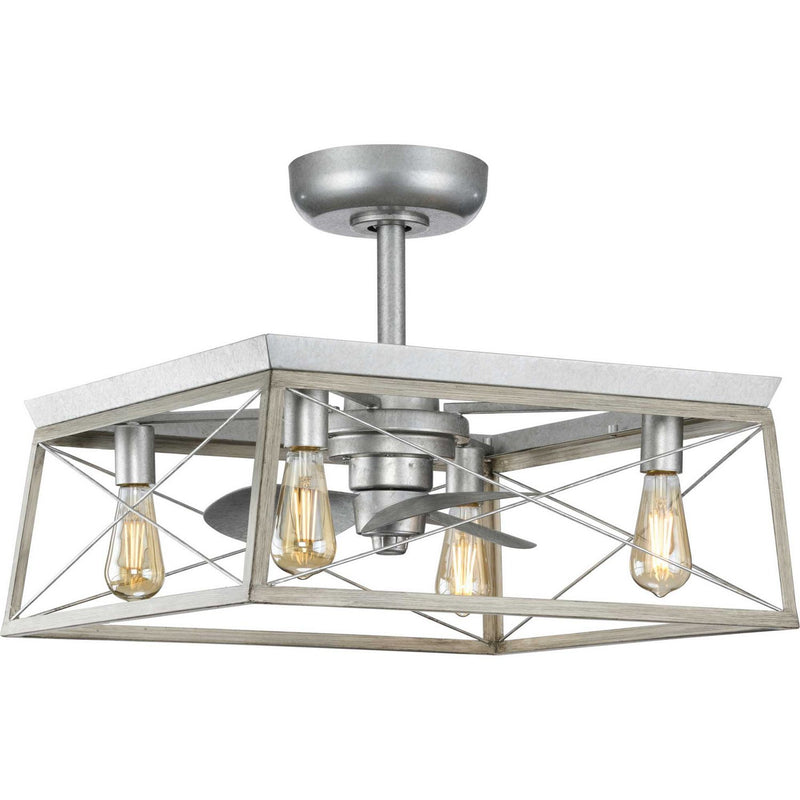 Briarwood 22" Outdoor Ceiling Fan with Light in Galvanized