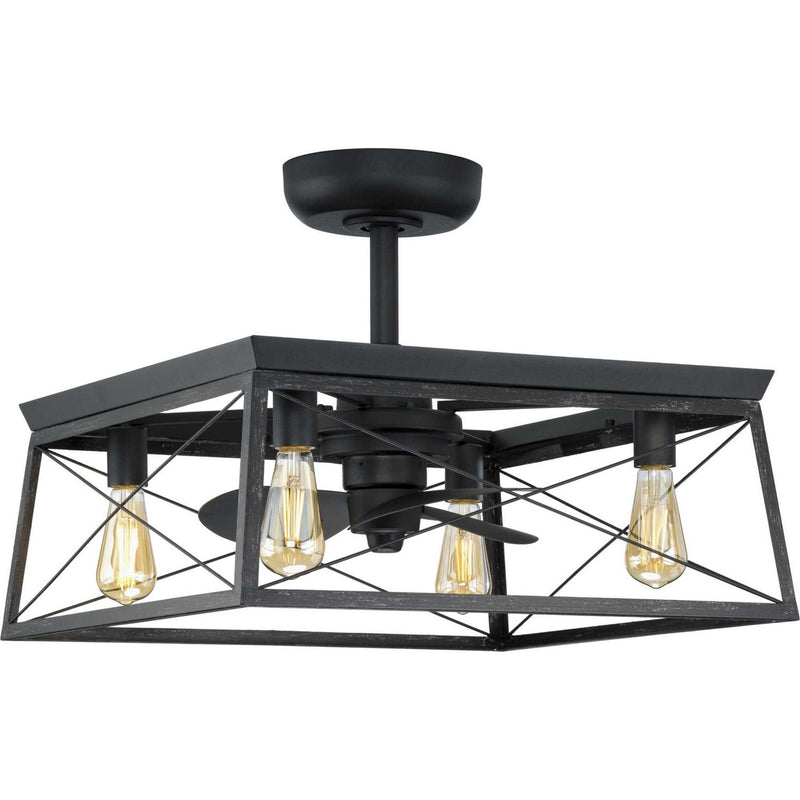 Briarwood 22" Outdoor Ceiling Fan with Light in Matte Black