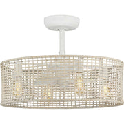 Belva LED Ceiling Fan in Cottage White - Lamps Expo