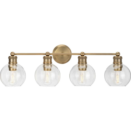 Hansford Four Light Bath Bracket in Vintage Brass