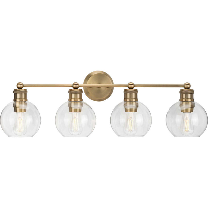 Hansford Four Light Bath Bracket in Vintage Brass