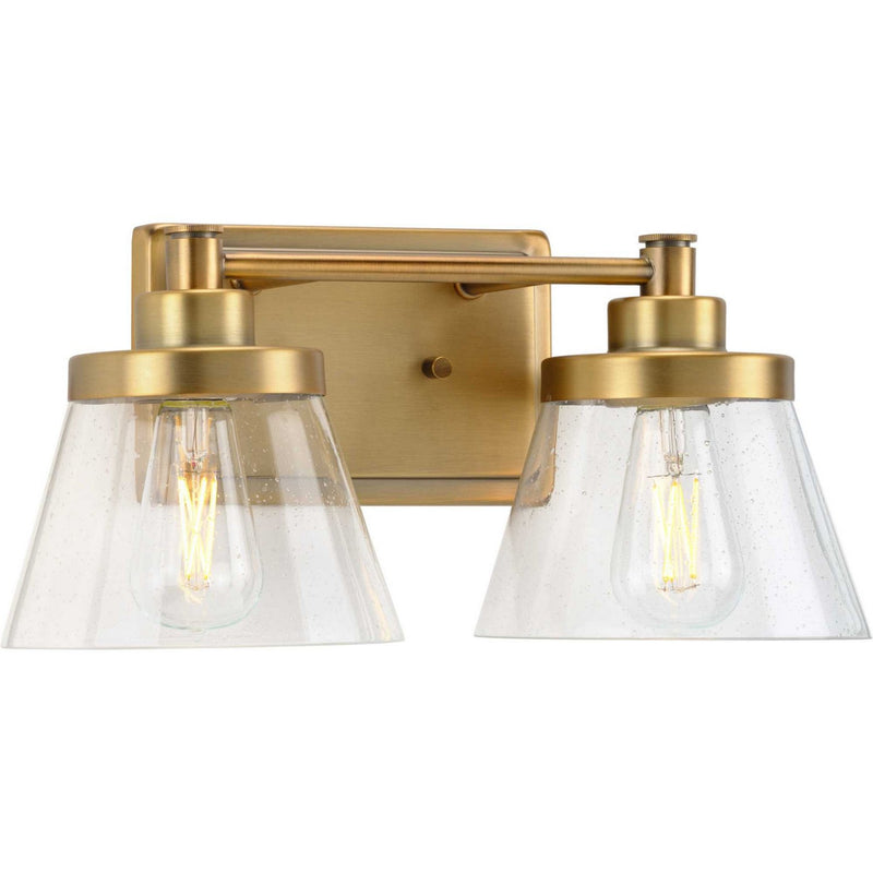 Hinton 2-Light Bath Vanity Light in Vintage Brass