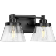 Hinton 2-Light Bath Vanity Light in Matte Black