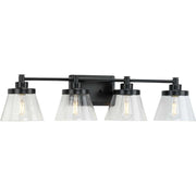 Hinton 4-Light Bath Vanity Light in Matte Black