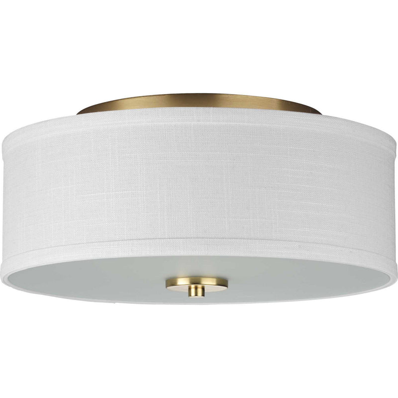 Inspire Two Light Semi-Flush Mount in Satin Brass