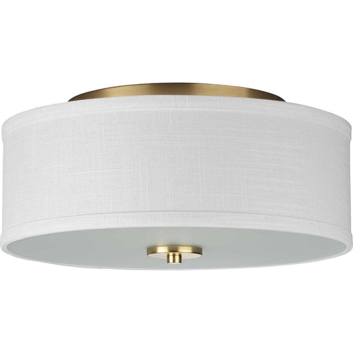 Inspire Two Light Semi-Flush Mount in Satin Brass