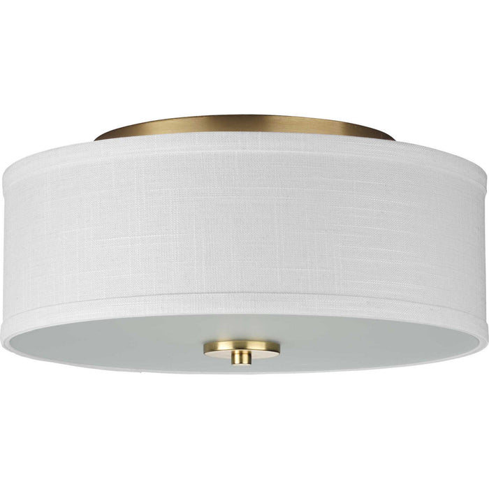 Inspire Two Light Semi-Flush Mount in Satin Brass
