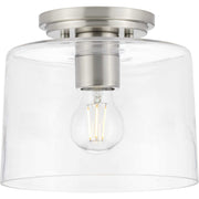 Adley Clear Glass Semi-Flush Mount in Brushed Nickel