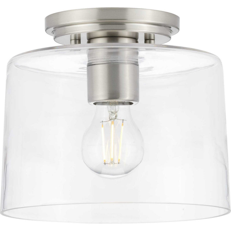 Adley Clear Glass Semi-Flush Mount in Brushed Nickel