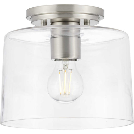 Adley Clear Glass Semi-Flush Mount in Brushed Nickel