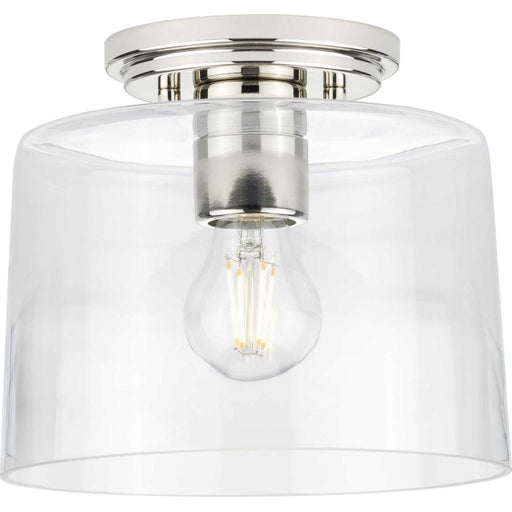 Adley Clear Glass Semi-Flush Mount in Polished Nickel