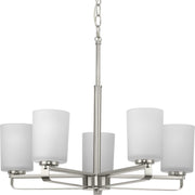 League 5-Light Chandelier in Brushed Nickel