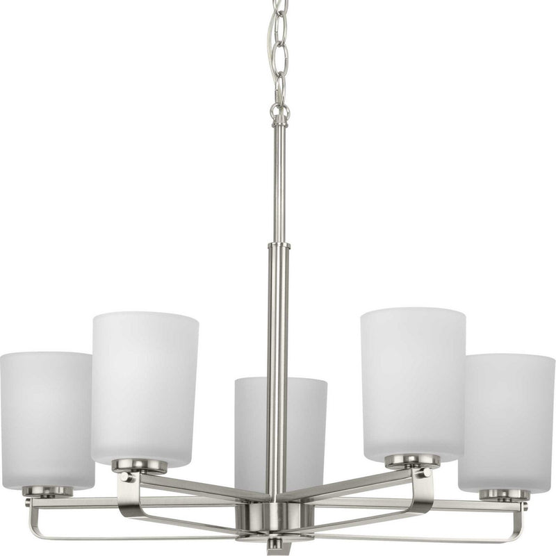 League 5-Light Chandelier in Brushed Nickel