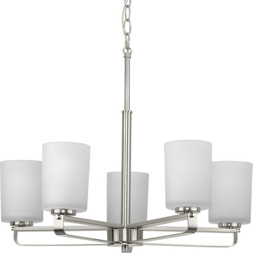 League 5-Light Chandelier in Brushed Nickel