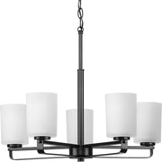 League 5-Light Chandelier in Matte Black