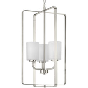 League 3-Light Lantern Pendant in Brushed Nickel
