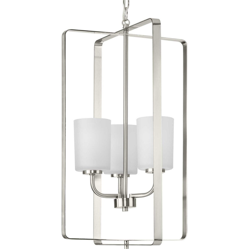 League 3-Light Lantern Pendant in Brushed Nickel