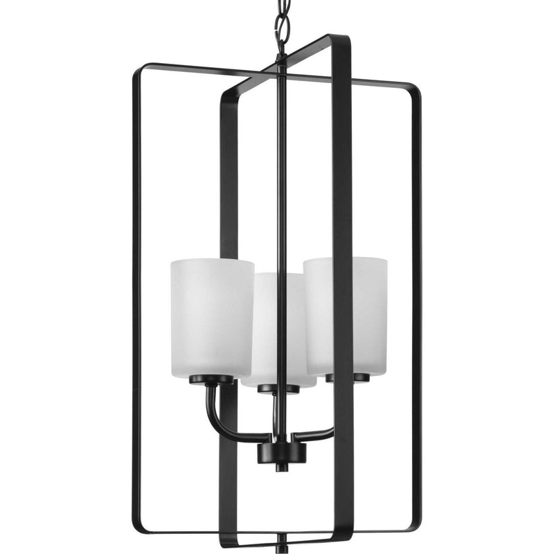 League 3-Light Lantern Pendant in Matte Black