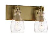 Tiberia 2-Light Bath Vanity Light in Soft Brass