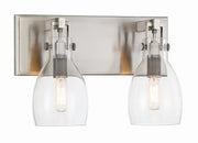 Tiberia 2-Light Bath Vanity Light in Plated Pewter