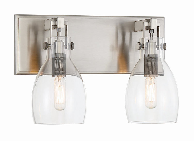 Tiberia 2-Light Bath Vanity Light in Plated Pewter