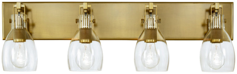 Tiberia 4-Light Bath Vanity Light in Soft Brass