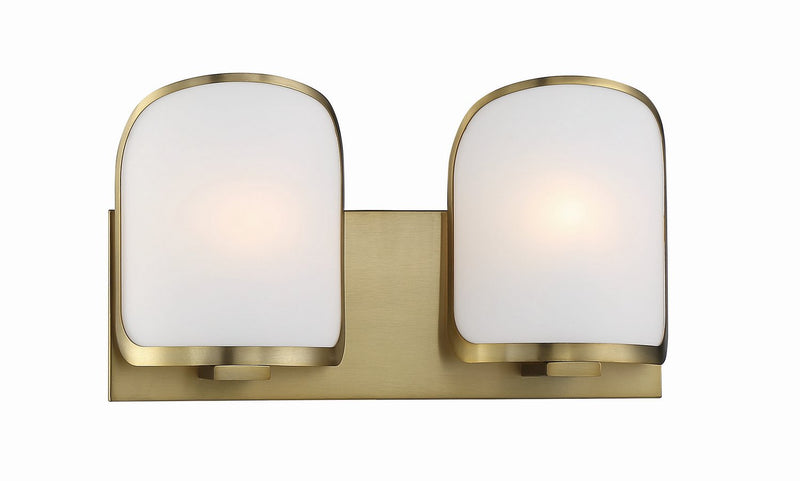 Bishop Crossing 2-Light Bath Vanity Light in Soft Brass