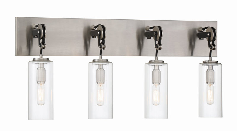 Pullman Junction 4-Light Bath Vanity Light in Coal w/Brushed Nickel
