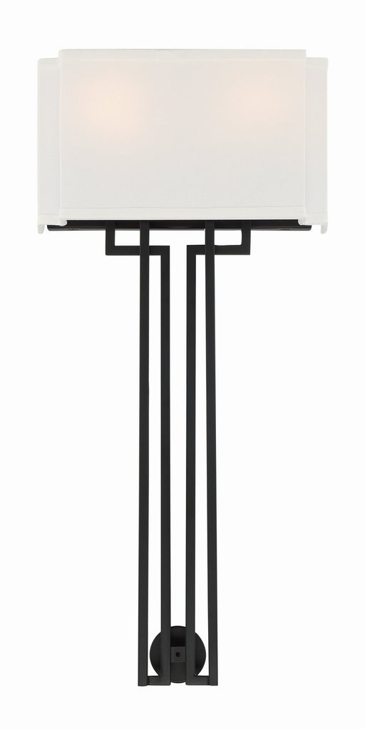 Upham Estates Large 2-Light Wall Sconce in Coal w/Polished Nickel