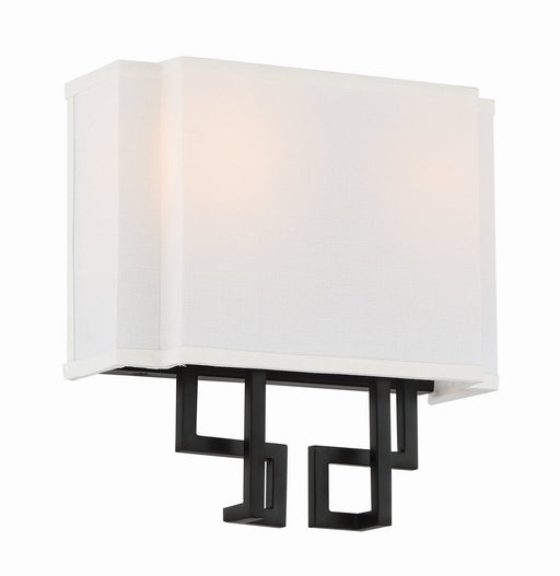 Upham Estates Small 2-Light Wall Sconce in Coal w/Polished Nickel